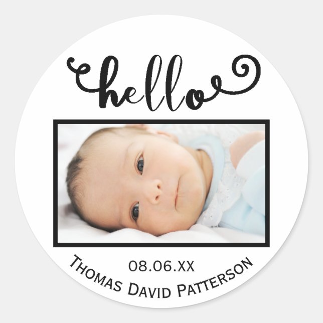 hallo, weißes Foto - Circle Sticker (Vorderseite)