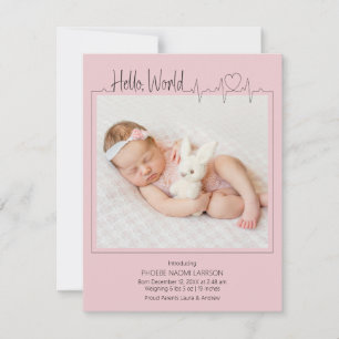 Hallo Welt Baby Ankündigungskarte Ankündigung