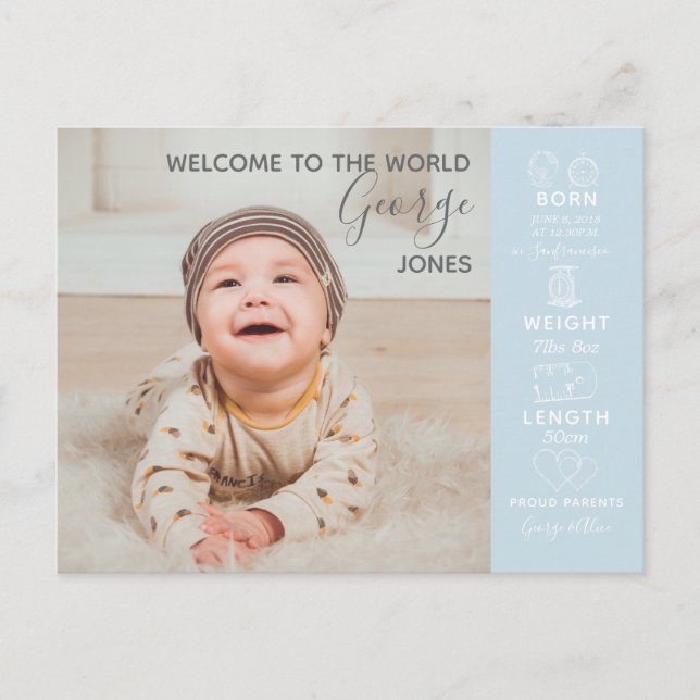 Hallo Welt Babyfotografen Ankündigung neu Postkarte (Vorderseite)