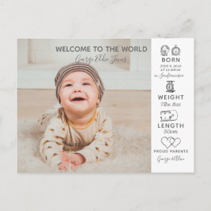 Hallo Welt Babyfotografen Ankündigung neu Postkarte