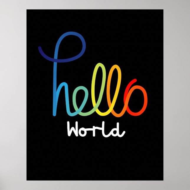 Hallo Welt bunt Poster (Vorne)