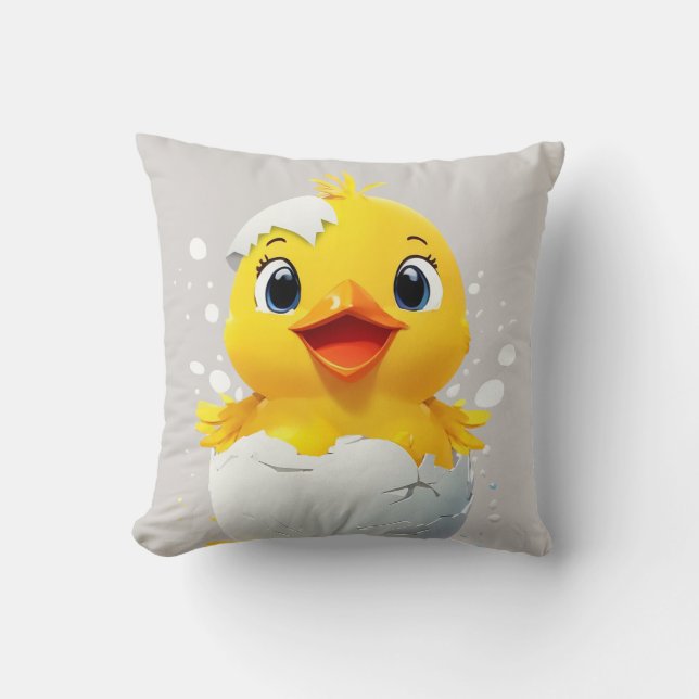 Hallo Welt! Chic Chick Throw Kissen (Vorderseite)
