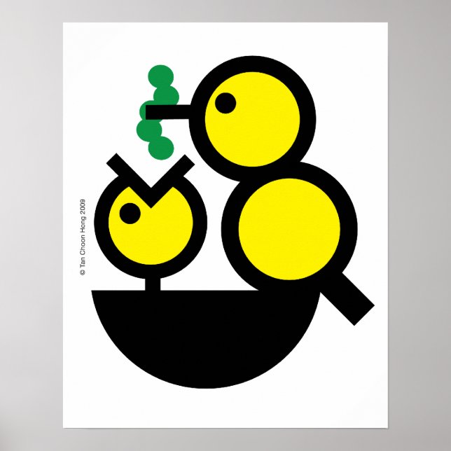 Hallo Welt! Hungriges Chick Kinderzimmer Poster (Vorne)