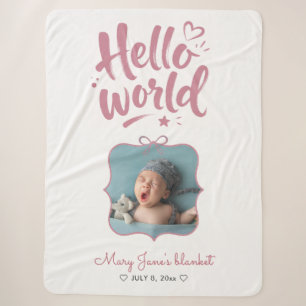 Hallo Welt Neue Baby Mädchen Kokette Foto Rosa Sch Sherpadecke
