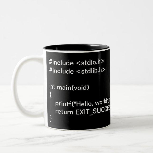 Hallo WeltTasse Zweifarbige Tasse (Links)