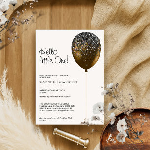 Hallo wenig ein Ballon glitz Glam Tropfen bronze Einladung