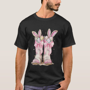 Hallo Western Osterhase Kokette Cowboy Stiefel E T-Shirt