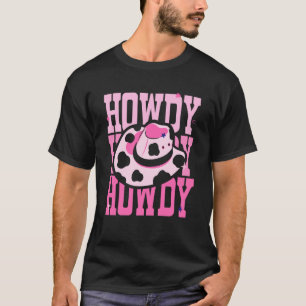 Hallo Western Wilde Cowgirl Rosa Hut Rodeo Südstaa T-Shirt