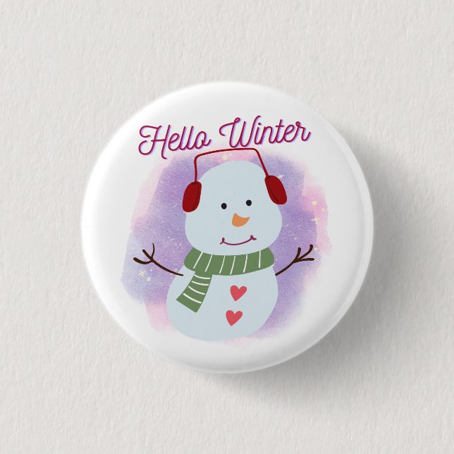 Hallo Winter Button (Vorderseite)