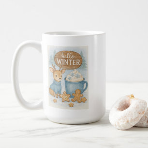 Hallo Winter.Cosy Reindeer, Hot Cocoa, Gingerbret Kaffeetasse
