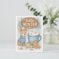 Hallo Winter.Cosy Reindeer, Hot Cocoa, Gingerbret