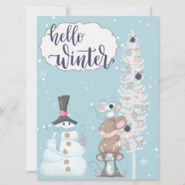 Hallo Winter Foto Weihnachtskarte Feiertagskarte