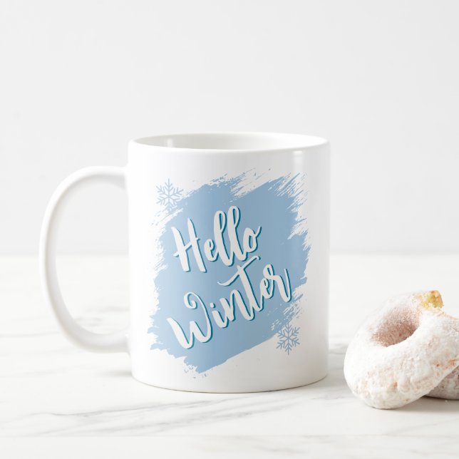 Hallo Winter Frostiger Winter Kaffeetasse (Mit Donut)