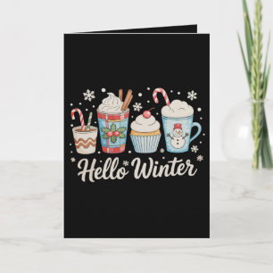 Hallo Winter Gemütlicher Kaffee Schneemann Weihnac Karte