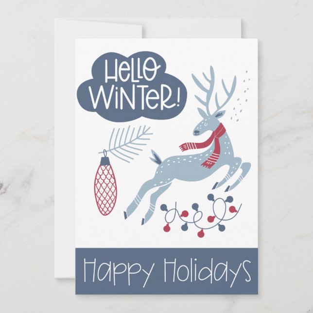 Hallo Winter glücklich Weihnachten Weihnachten (Vorderseite)