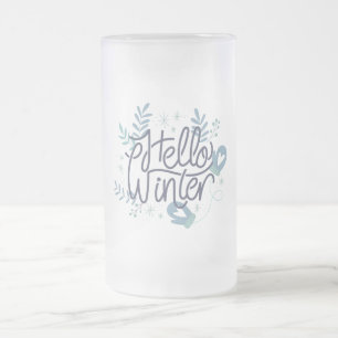 Hallo Winter Mattglas Bierglas