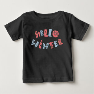 Hallo Winter   Niedliche Baby Boys Weihnachtsfeier T-shirt
