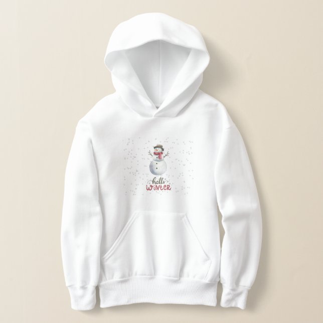 "Hallo Winter" Schneemann Mädchen Sweatshirt (Ablage )