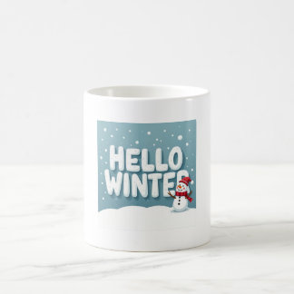 Hallo Winter Schneemann Tasse