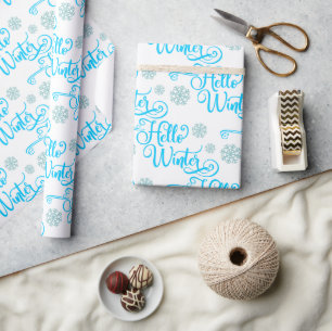 Hallo Winter Snowflakes Geschenkpapier