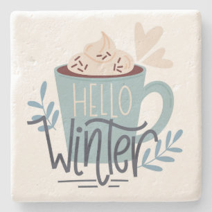 Hallo Winter Steinuntersetzer
