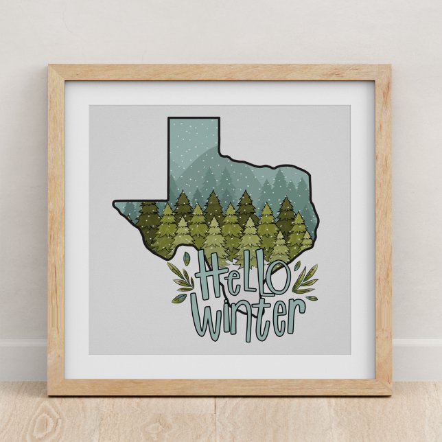 Hallo Winter Texas Forest Snow Szene Poster (Von Creator hochgeladen)