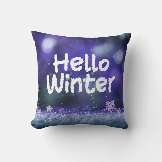 Hallo Winter Winter Winter Winter Kissen (Vorderseite)
