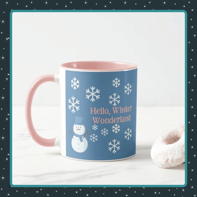 Hallo, Winter Wonderland Combo-Kaffee Tasse (Pink)
