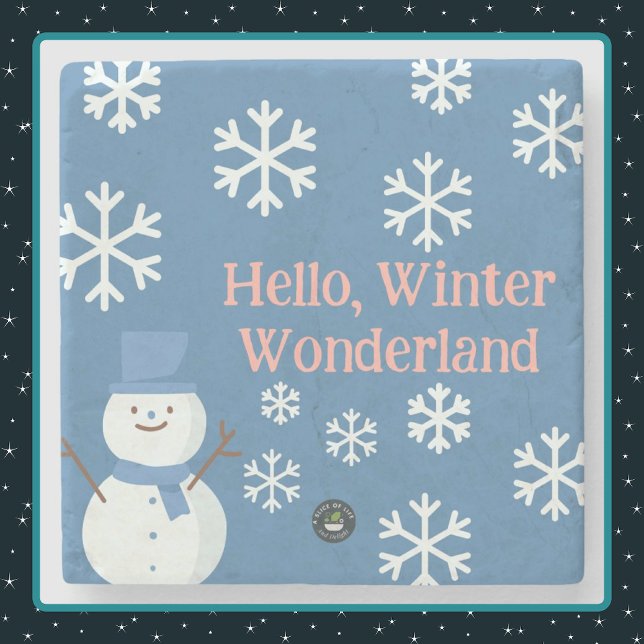Hallo, Winter Wonderland Stone Untersetzer (Von Creator hochgeladen)