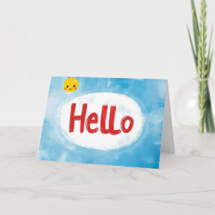 Hallo Wort Einfach Blau Feiertagskarte