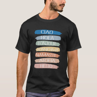 Hallo Wort in verschiedenen Sprachen Reisen und Un T-Shirt
