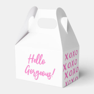 Hallo wunderschön! XOXO magenta pink weiß Geschenkschachtel