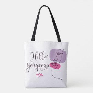 Hallo wunderschönes Gesicht Illustration Tasche