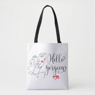 Hallo wunderschönes Gesicht Illustration Tasche