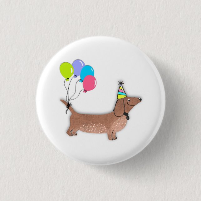 Hallo Wurst Hund Dackel Hund Liebhaber Schlüsselan Button (Vorderseite)