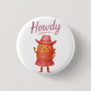 Hallo Yam Cowgirl Button