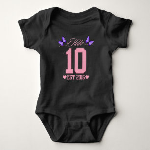 Hallo Zehn Finger Süße Kokette 10. Geburtstag Mädc Baby Strampler