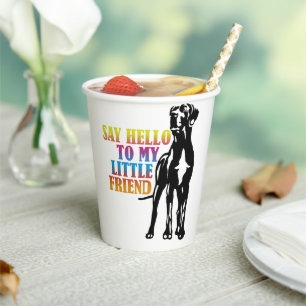 Hallo zu meinem kleinen Freund Great Dane Enamel C Pappbecher