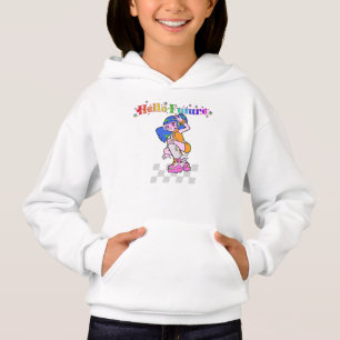 Hallo Zukunft Y2K Anime Mädchen Hoodie