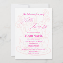 Hallo zwanzig einfache und moderne Einladung zum G