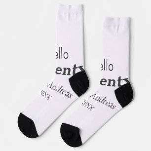 Hallo zwanzig Geburtstag hinzufügen Namen est. Jah Socken