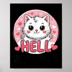 Hallo Zweite 2. Klasse Süße Katze Für Mädchen Zurü Poster