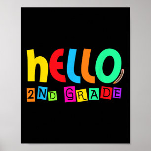 Hallo Zweite 2. Klasse Zurück zur Schule für Schül Poster