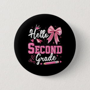 Hallo Zweite Klasse 2. Klasse Zurück zur Schule Le Button