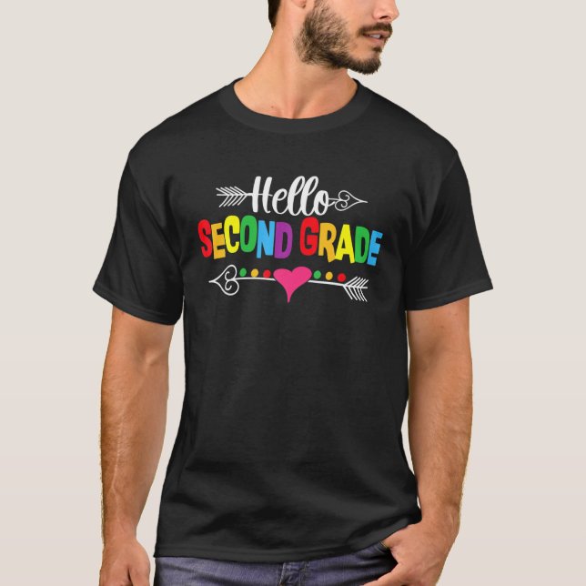 Hallo zweite Klasse Funny 2. Klasse Zurück zur Sch T-Shirt (Vorderseite)