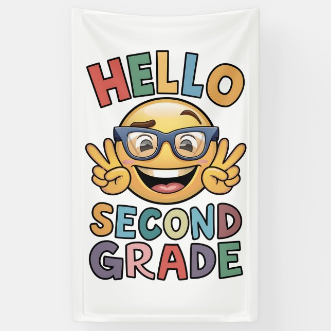 Hallo Zweite Klasse Lehrer 2. Klasse zurück Schule Banner (Vertikal)