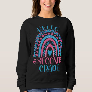 Hallo Zweite Klasse Lehrer zurück nach Schoo Sweatshirt