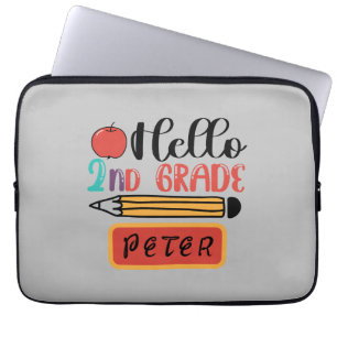 Hallo Zweite Klasse Personalisiert zurück zum Schu Laptopschutzhülle