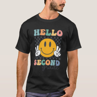 Hallo Zweite Klasse Retro Lächeln Team 2ND Klasse  T-Shirt