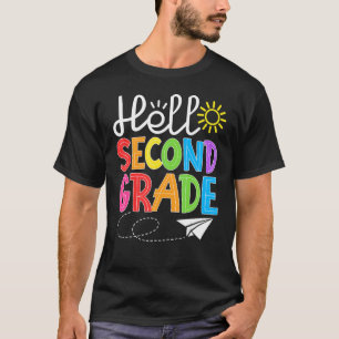 Hallo Zweite Klasse Spaß 2ND Klasse Zurück zur Sch T-Shirt